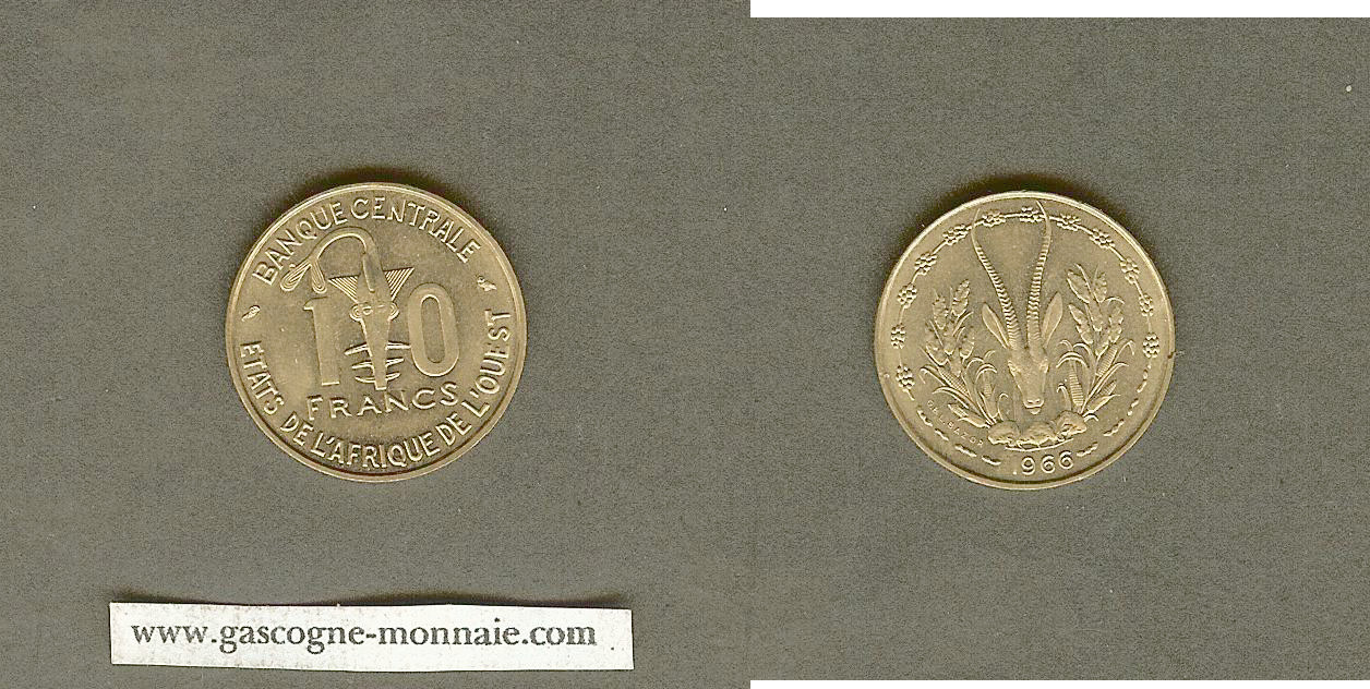 ÉTATS DE L'AFRIQUE DE L'OUEST (BCEAO) 10 Francs BCEAO 1966 FDC